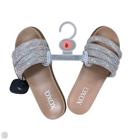 Sandals Flats By Xoxo In Silver, Size: 6