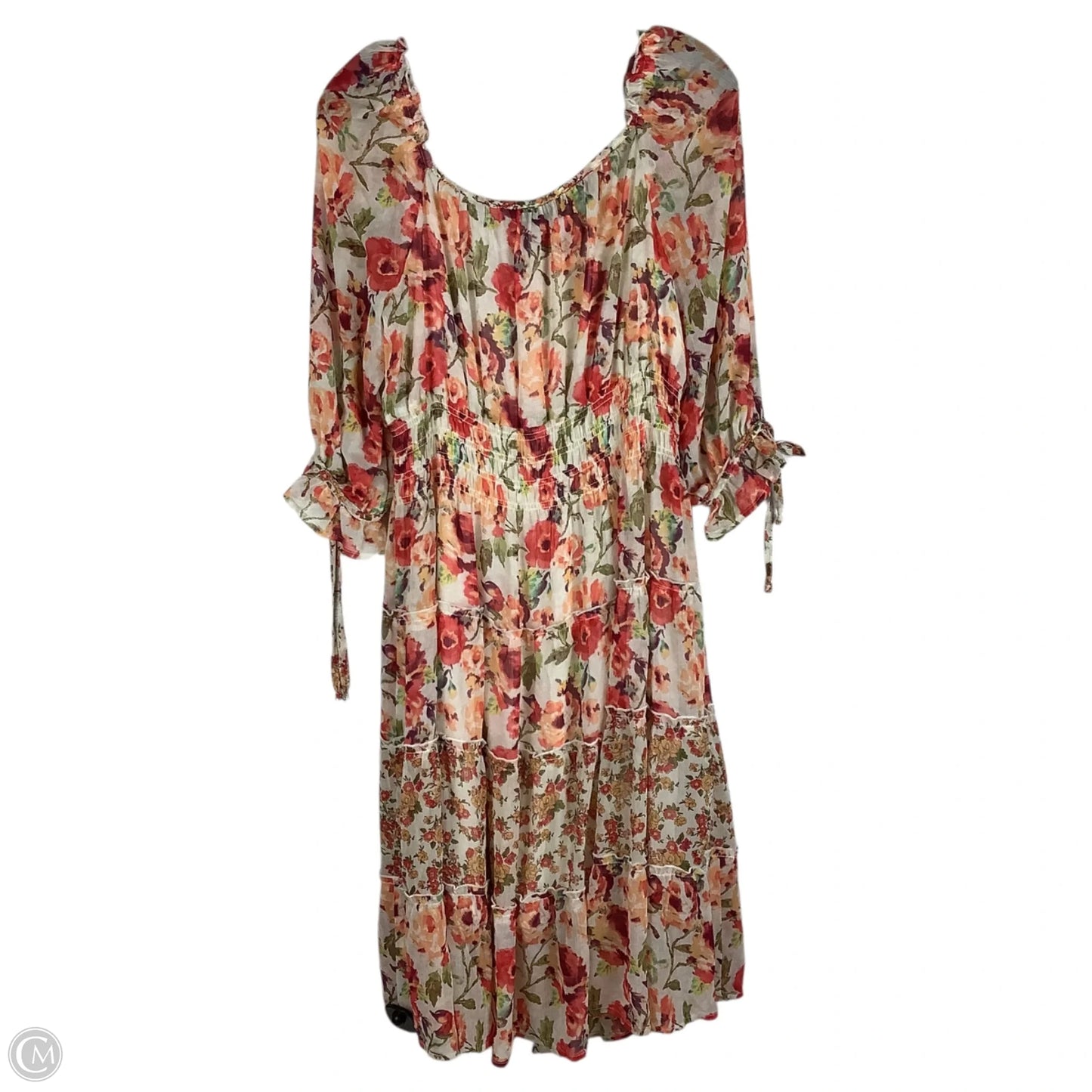 Dress Casual Midi By Clothes Mentor In Floral Print, Size: L