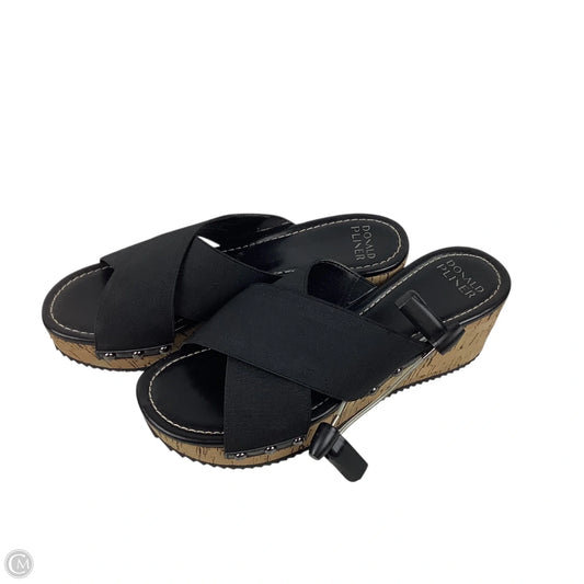 Sandals Heels Wedge By Donald Pliner In Black, Size: 7.5