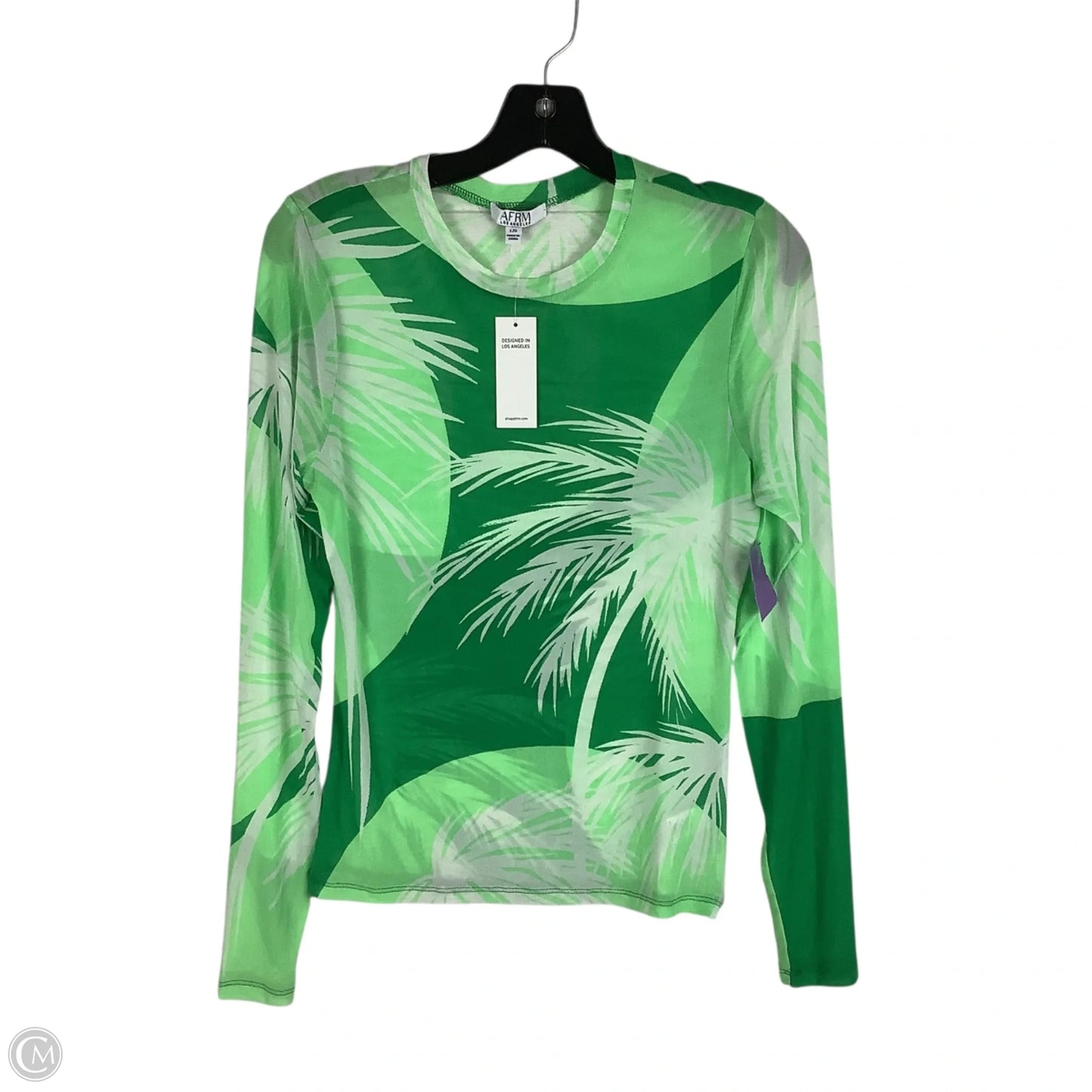 Top Long Sleeve By Cmc In Green, Size: L