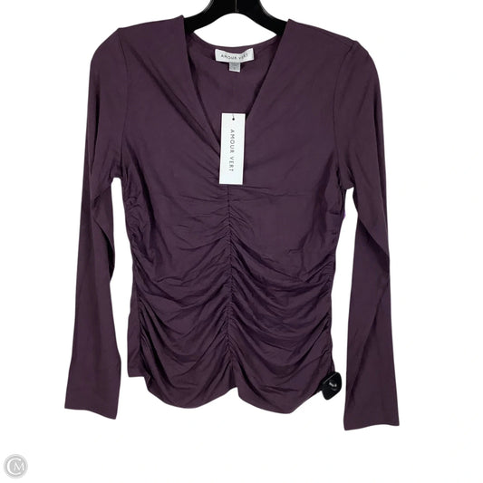 Top Long Sleeve By Cmc In Purple, Size: S