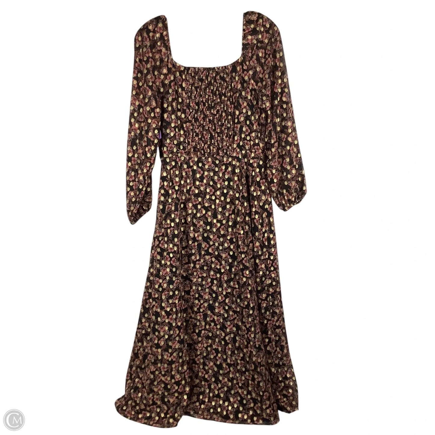 Dress Party Long By Loft In Black & Gold, Size: 6