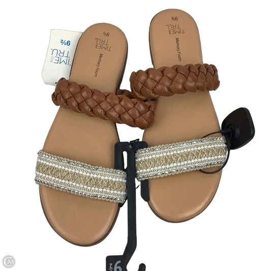 Sandals Flats By Time And Tru In Brown, Size: 9.5
