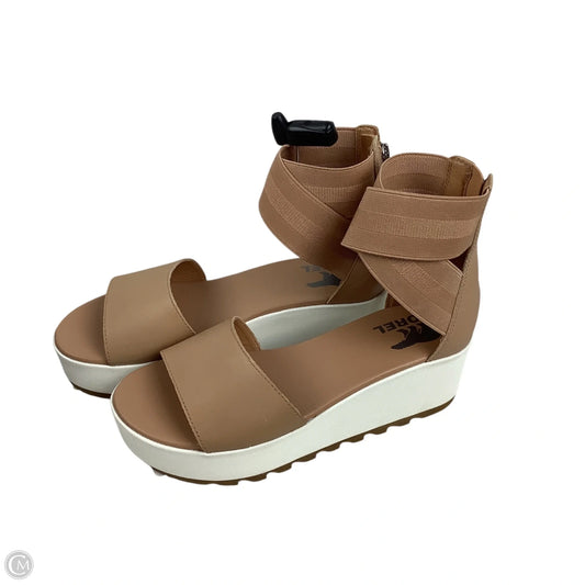 Sandals Heels Platform By Sorel In Tan, Size: 7