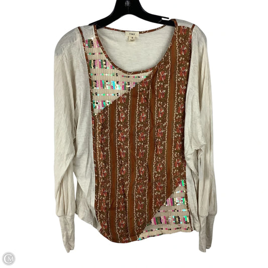 Top Long Sleeve By Tiny In Cream, Size: S