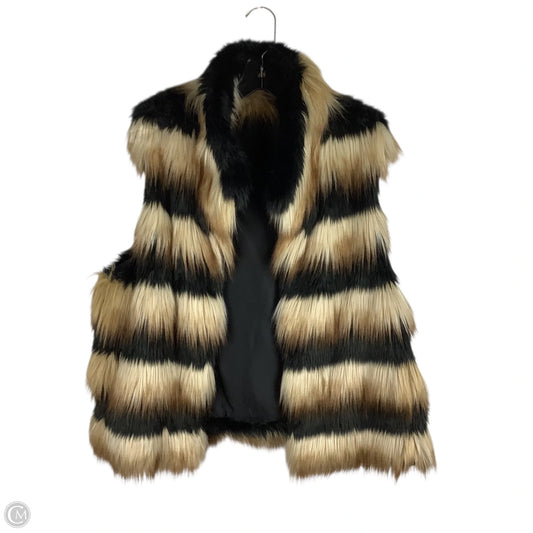 Vest Faux Fur & Sherpa By Gianni Bini In Black & Brown, Size: L