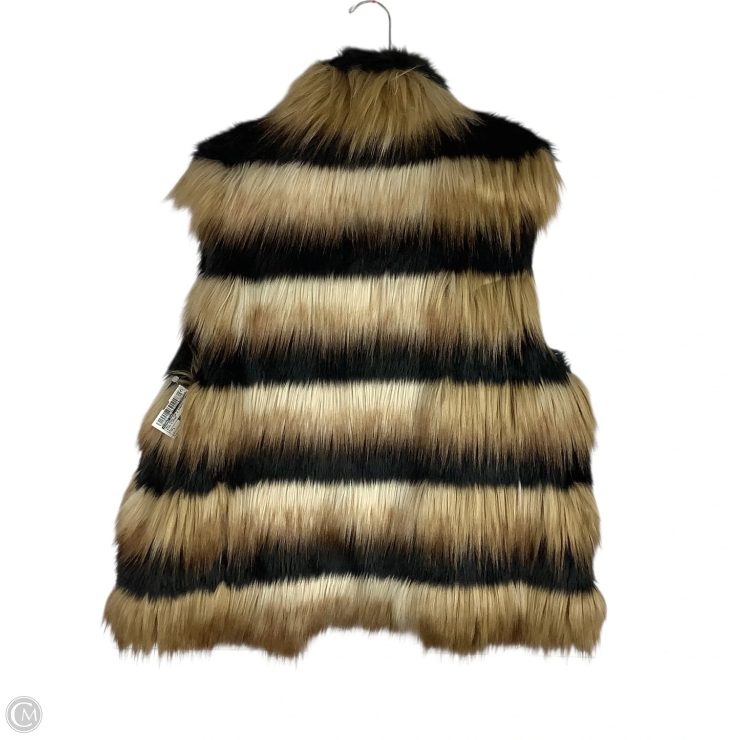 Vest Faux Fur & Sherpa By Gianni Bini In Black & Brown, Size: L