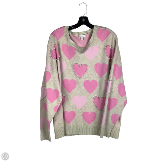 Sweater By Crown And Ivy In Pink & Tan, Size: Xxl