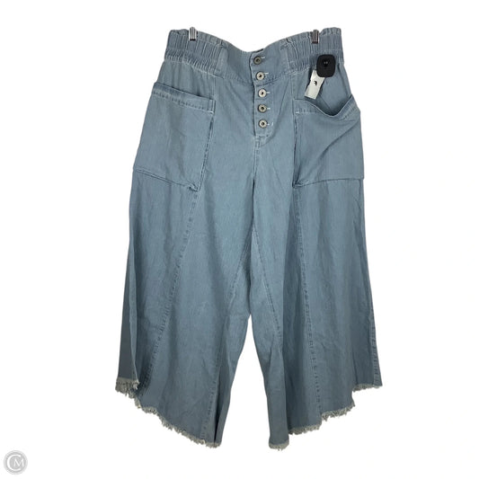 Jeans Cropped By Umgee In Blue Denim, Size: L