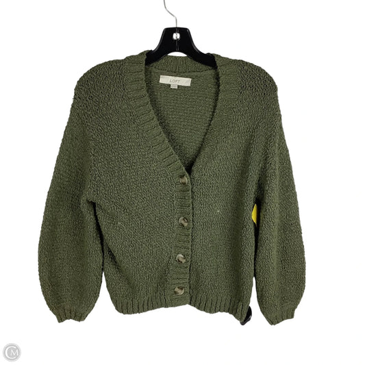 Sweater Cardigan By Loft In Green, Size: Xs