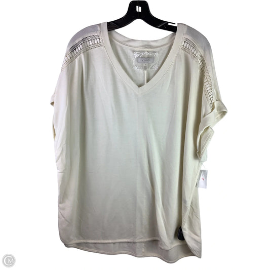 Top Short Sleeve By Cupio In Cream, Size: 2x