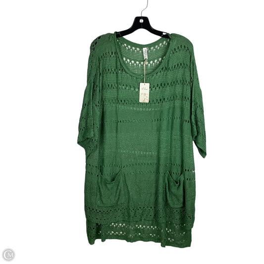 Sweater Short Sleeve By L Love In Green, Size: 1x