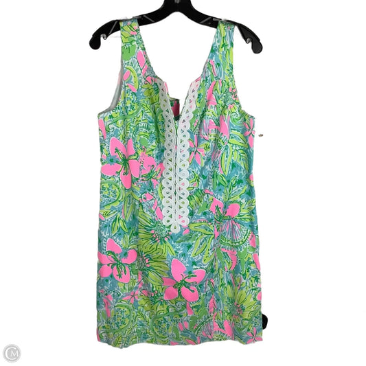 Dress Designer By Lilly Pulitzer In Green & Pink, Size: 8