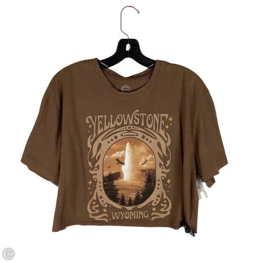Top Short Sleeve Basic By Clothes Mentor In Brown, Size: M