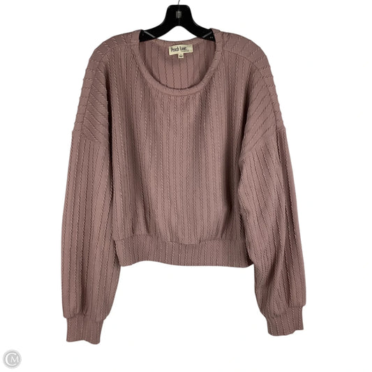 Top Long Sleeve By Peach Love Cream California In Pink, Size: L
