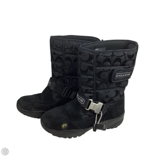Boots Designer By Coach In Black, Size: 6.5