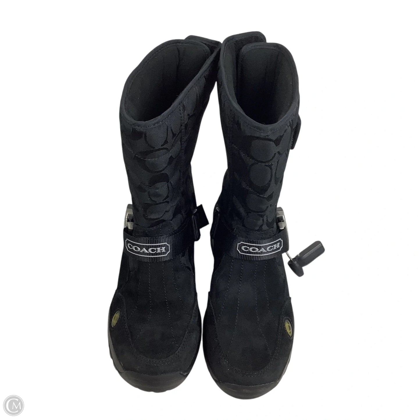 Boots Designer By Coach In Black, Size: 6.5