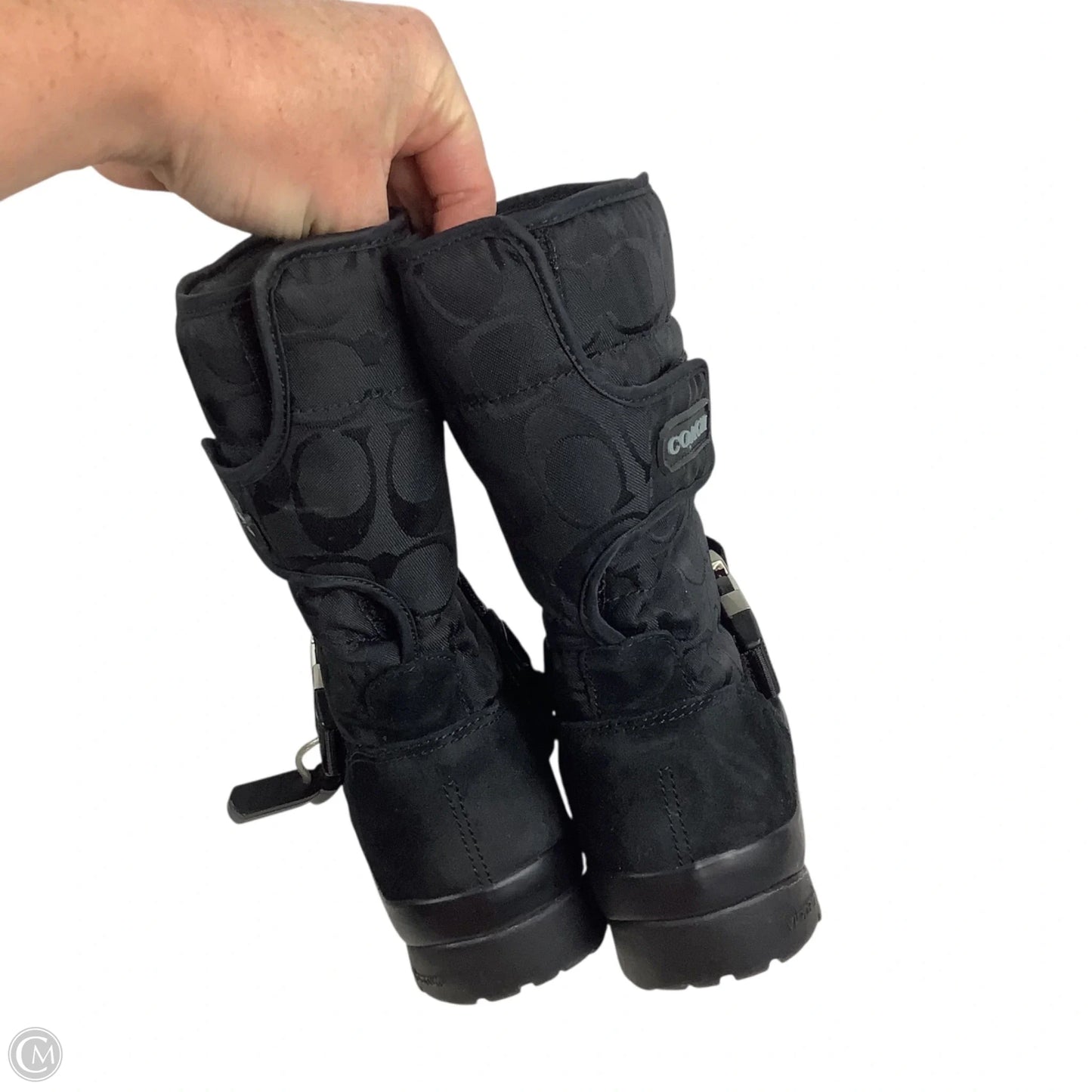 Boots Designer By Coach In Black, Size: 6.5