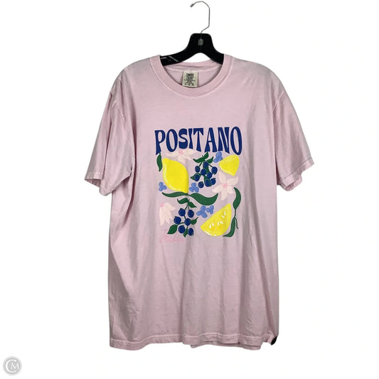 Top Short Sleeve Basic By Comfort Colors In Pink, Size: L