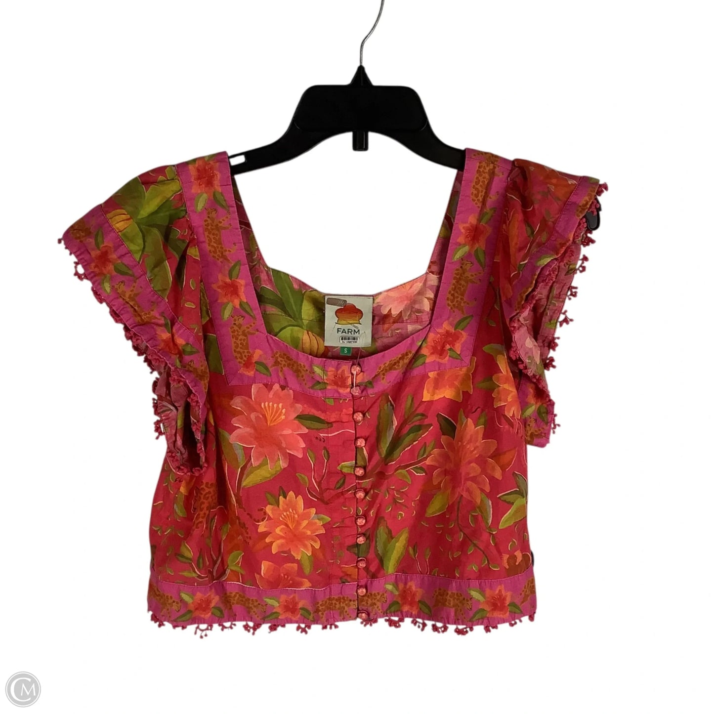 Top Short Sleeve By Farm Rio In Pink, Size: S