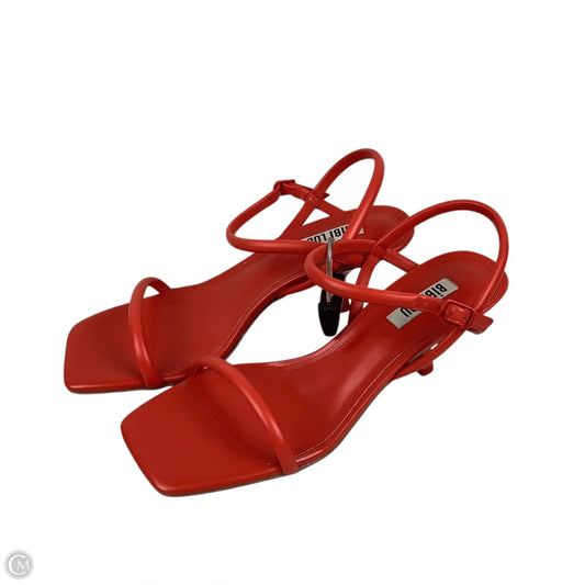 Sandals Heels Kitten By Anthropologie In Red, Size: 7 (38)