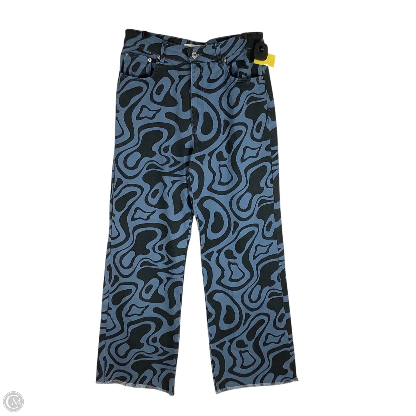Pants Wide Leg By Stradivarius In Black & Blue, Size: 8