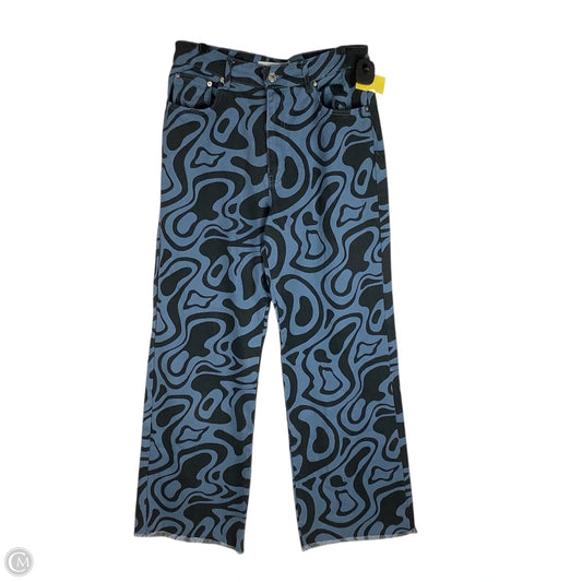 Pants Wide Leg By Stradivarius In Black & Blue, Size: 8