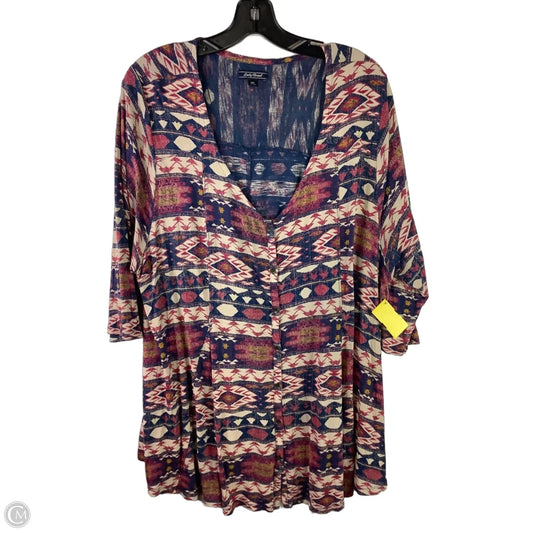 Top Short Sleeve By Lucky Brand In Multi-colored, Size: 2x