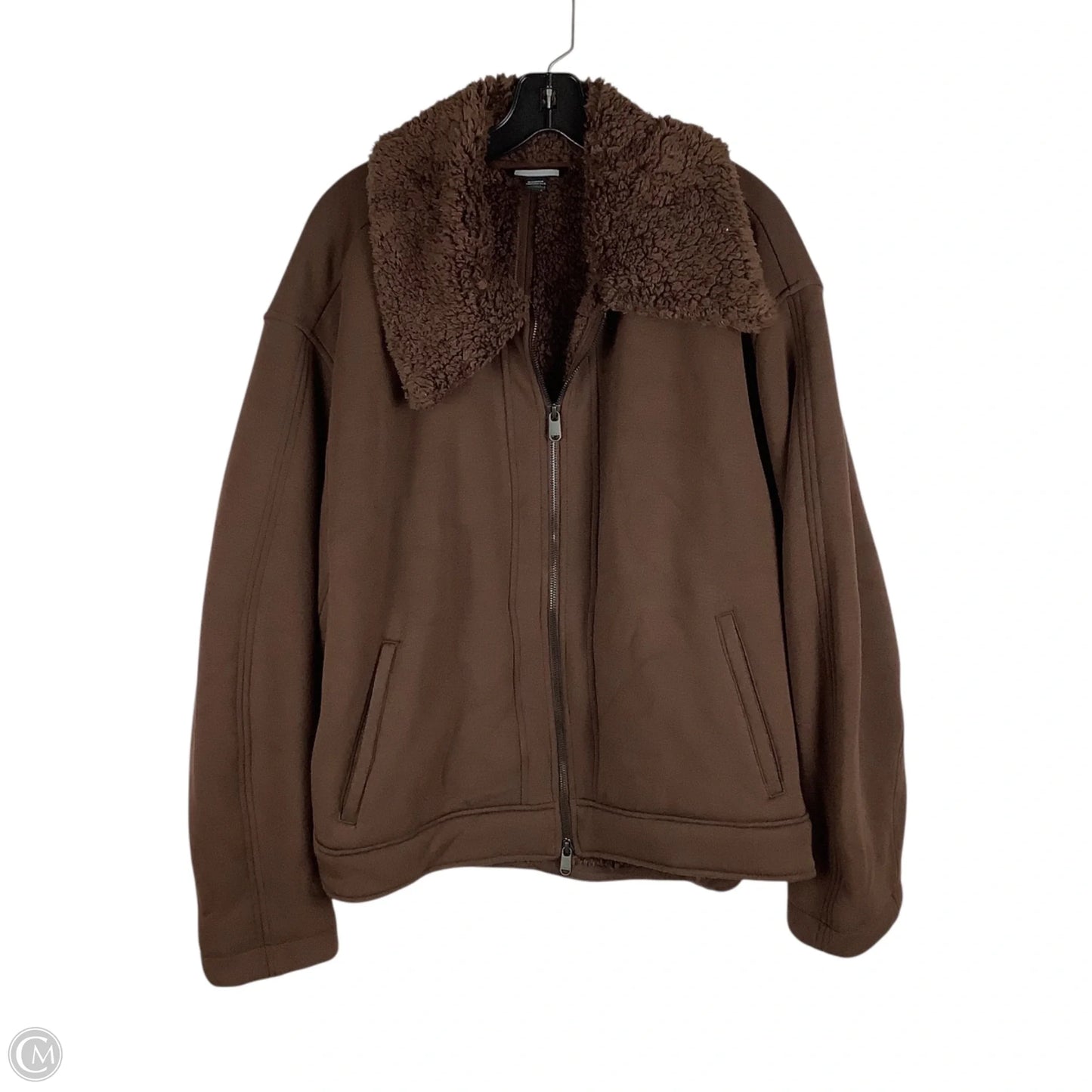 Jacket Faux Fur & Sherpa By Clothes Mentor In Brown, Size: Xl