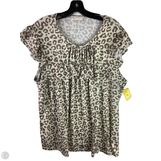 Top Short Sleeve By Clothes Mentor In Animal Print, Size: 2x