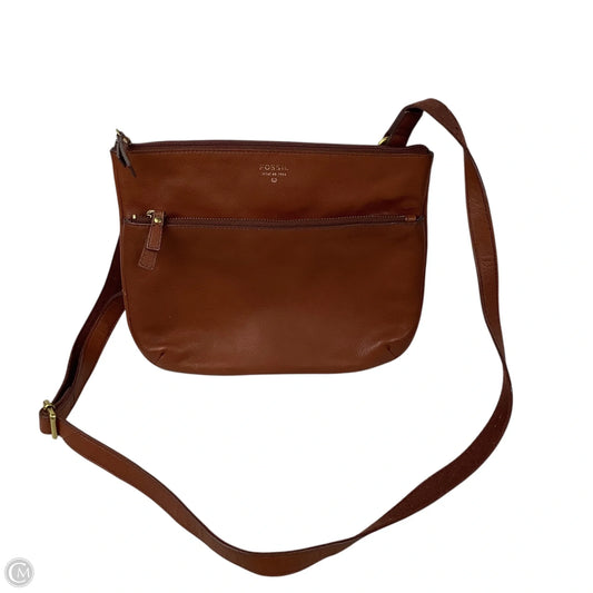 Crossbody Leather By Fossil, Size: Medium