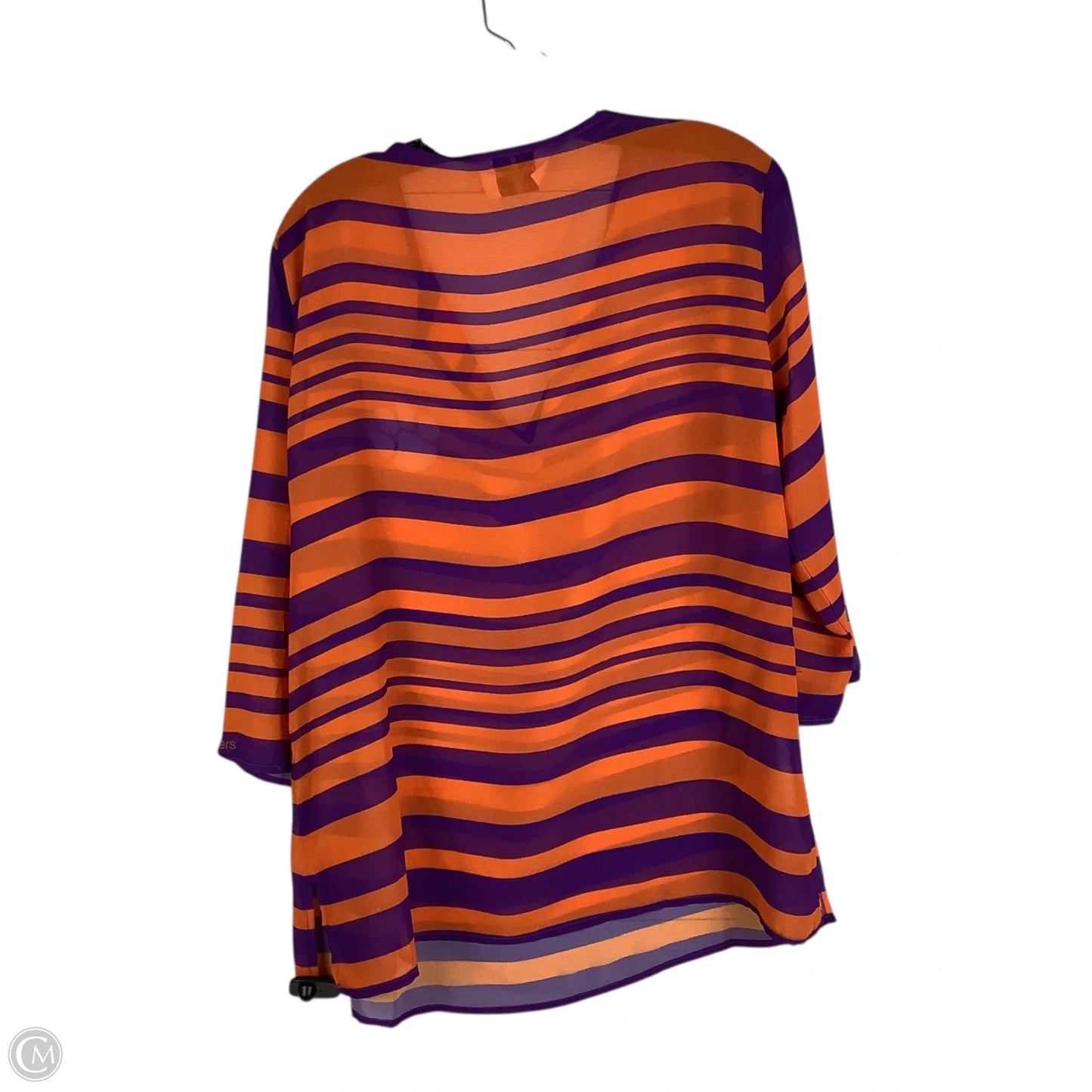 Top Long Sleeve Basic By Clothes Mentor In Orange & Purple, Size: M