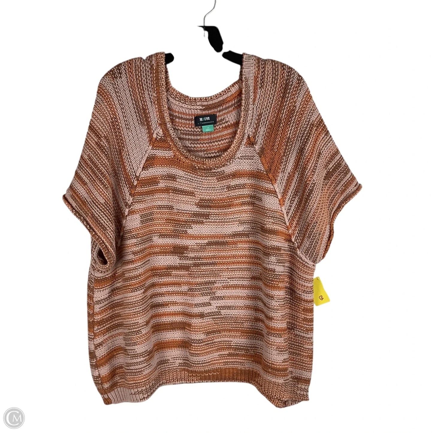 Sweater Short Sleeve By Maeve In Orange & Pink, Size: 3x