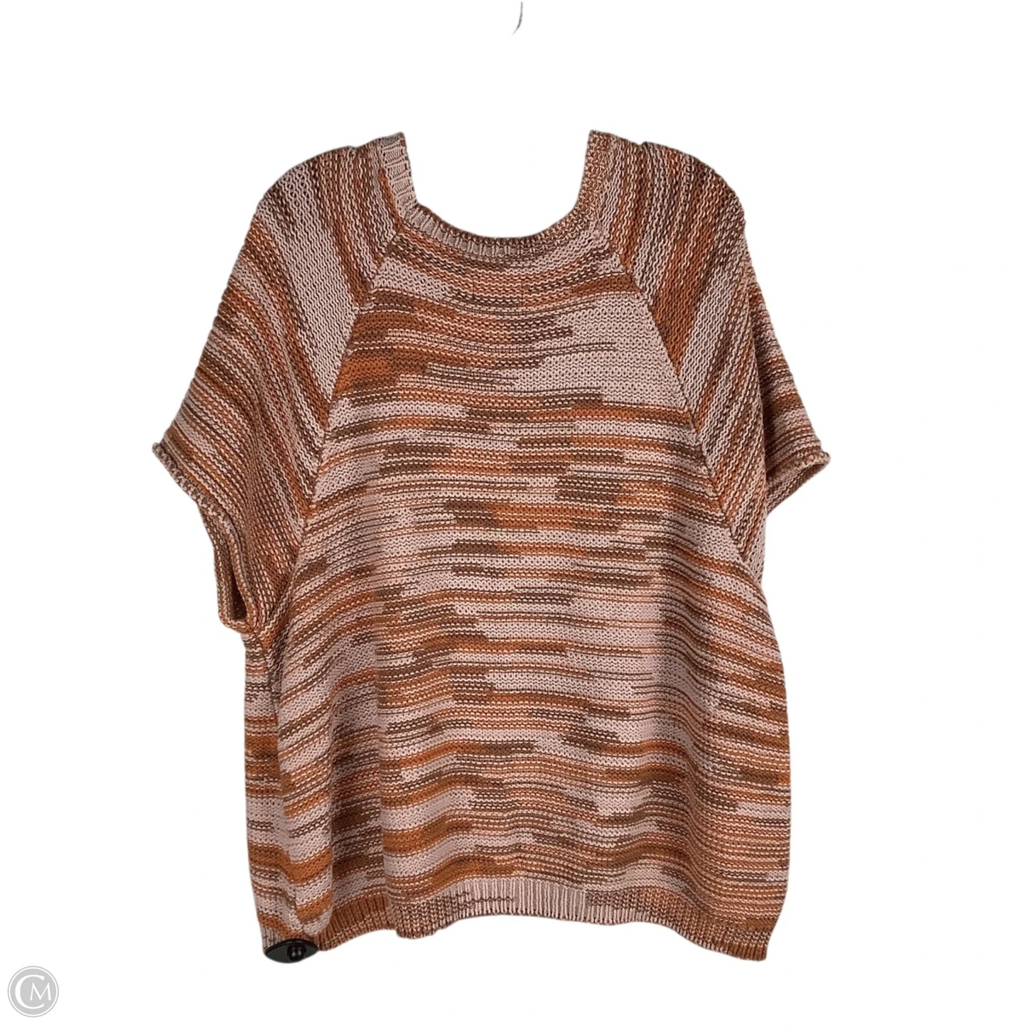 Sweater Short Sleeve By Maeve In Orange & Pink, Size: 3x