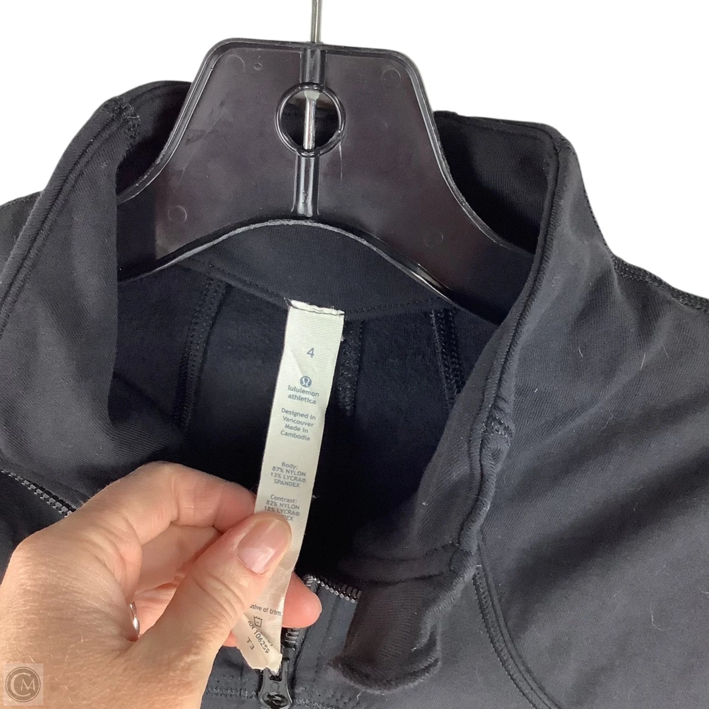 Athletic Jacket By Lululemon In Black, Size: 4