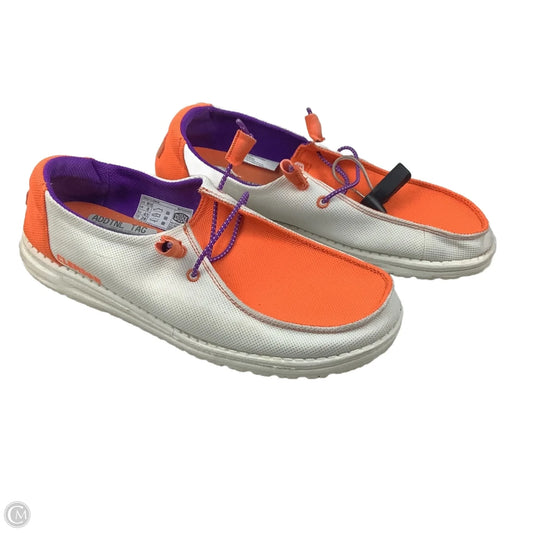 Shoes Flats By Hey Dude In Orange, Size: 10