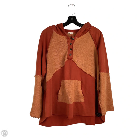 Sweatshirt Hoodie By Pol In Orange, Size: M