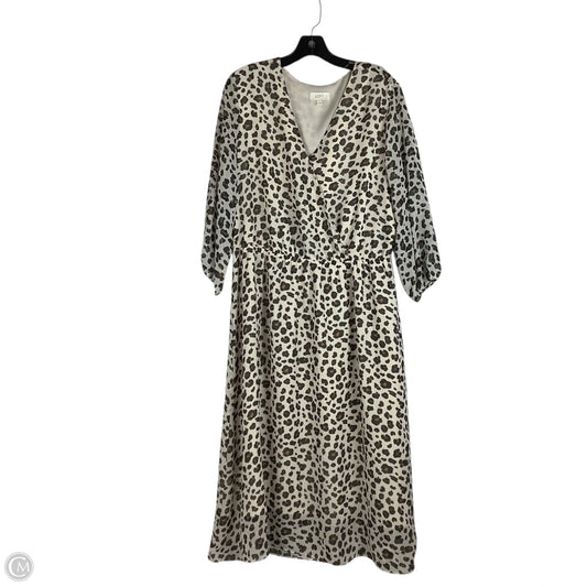 Dress Party Midi By Loft In Animal Print, Size: Xl