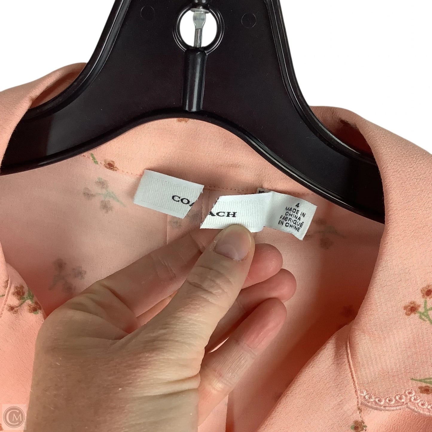 Top Short Sleeve Designer By Coach In Pink, Size: 4