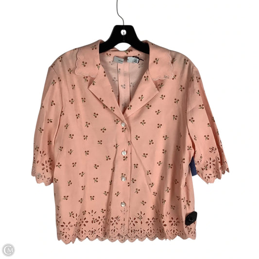 Top Short Sleeve Designer By Coach In Pink, Size: 4