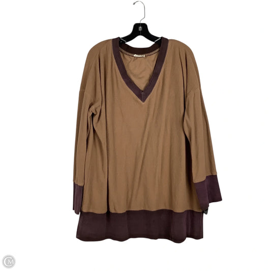 Top Long Sleeve By Entro In Brown, Size: L
