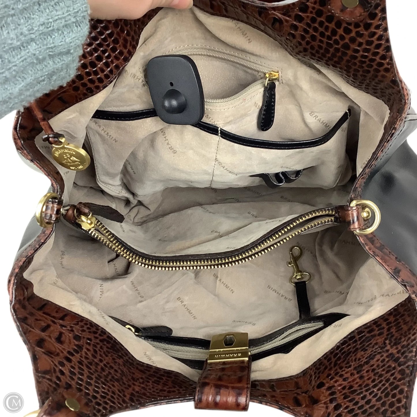 Handbag Designer By Brahmin, Size: Medium