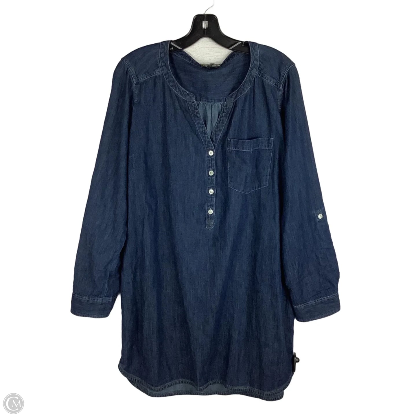 Dress Casual Midi By Express In Blue Denim, Size: L
