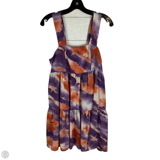 Dress Party Short By Adrienne In Orange & Purple, Size: S