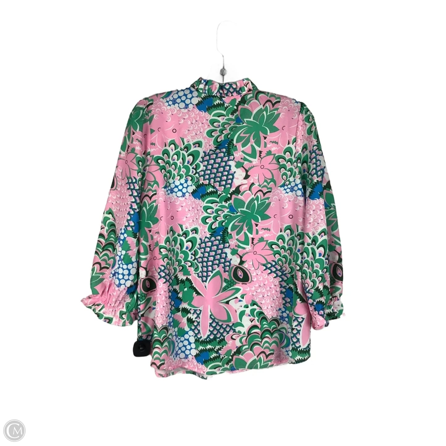 Top Long Sleeve By Jodifl In Green & Pink, Size: S