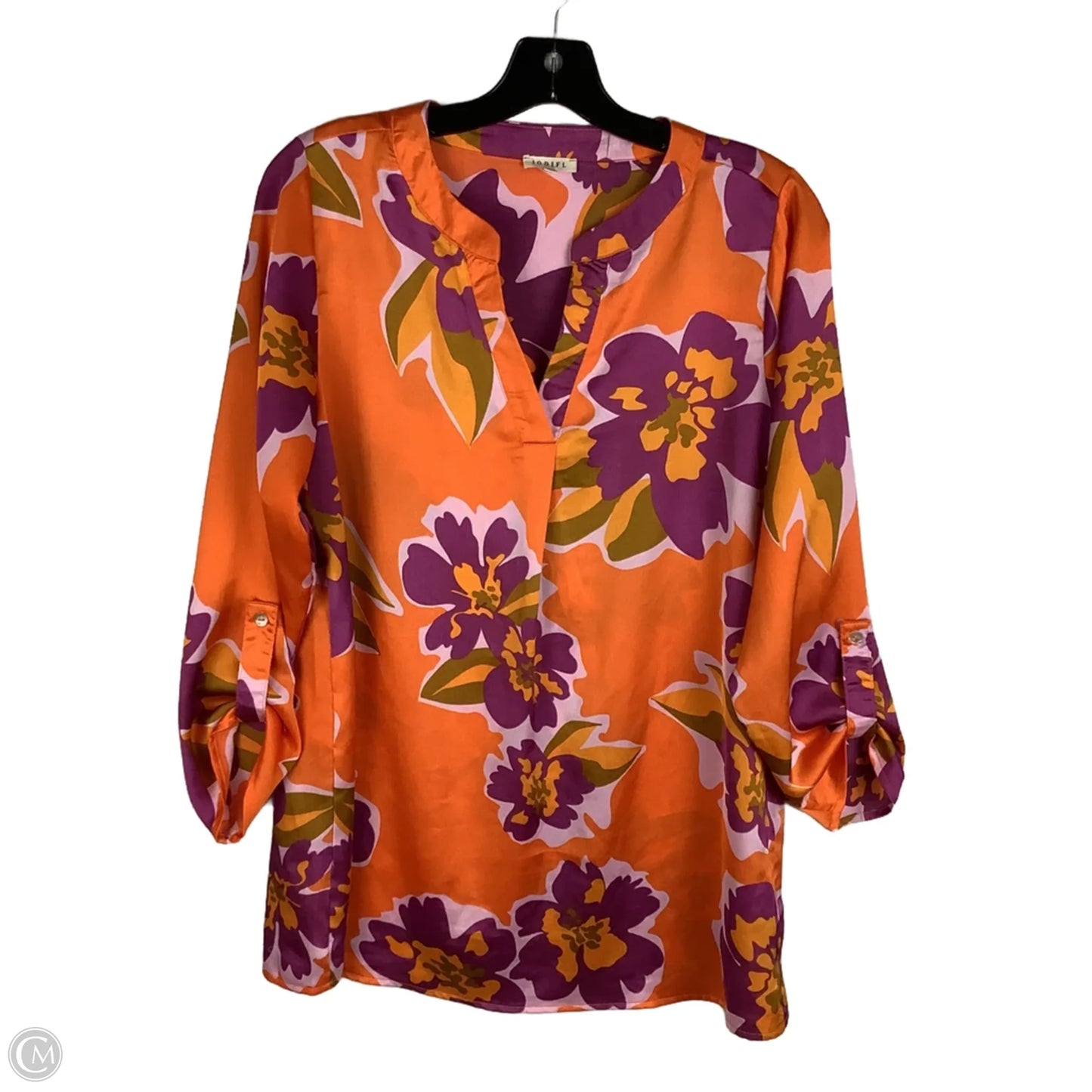 Top Long Sleeve By Jodifl In Orange & Purple, Size: S