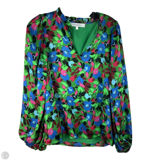 Top Long Sleeve By Sugar Lips In Blue & Green, Size: S