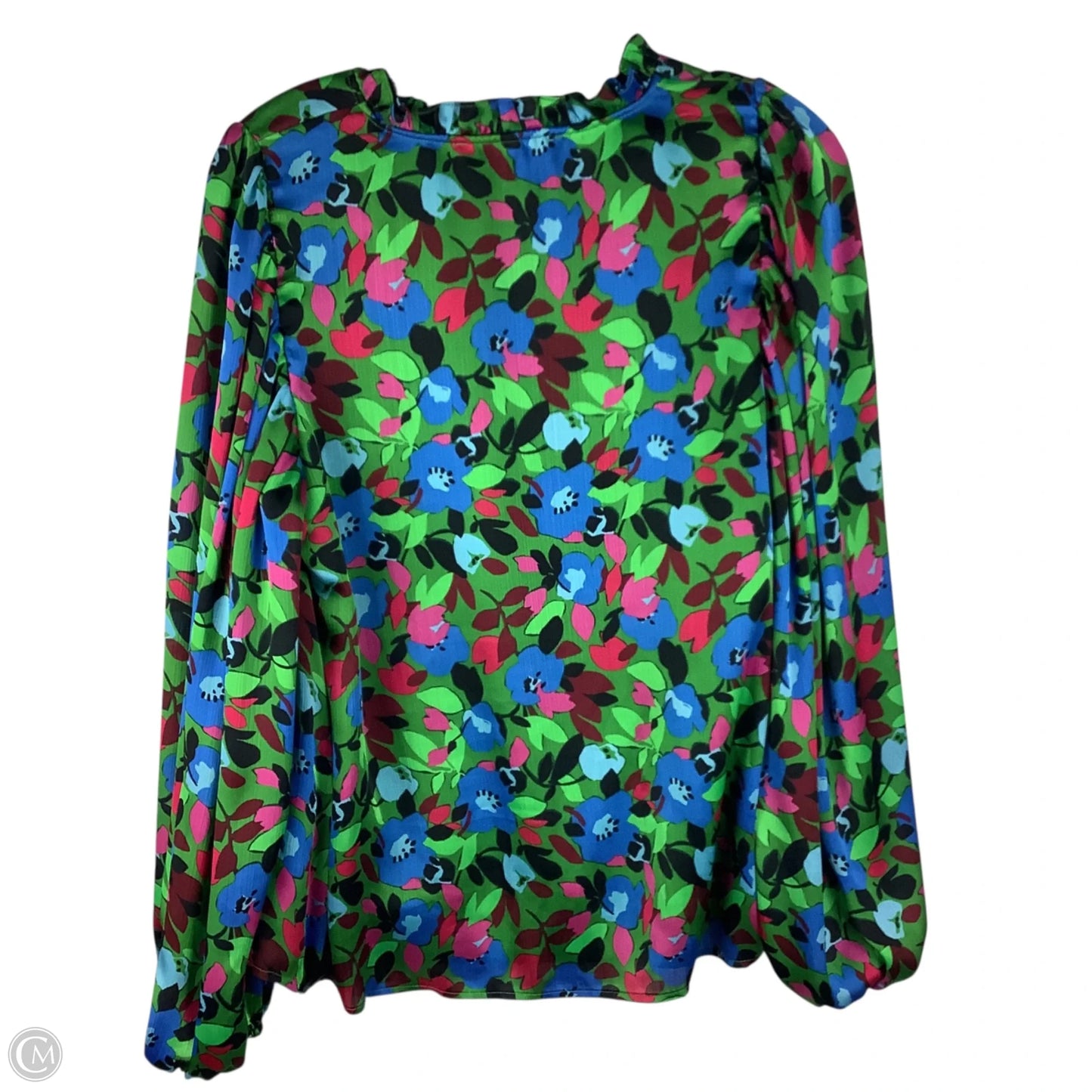 Top Long Sleeve By Sugar Lips In Blue & Green, Size: S