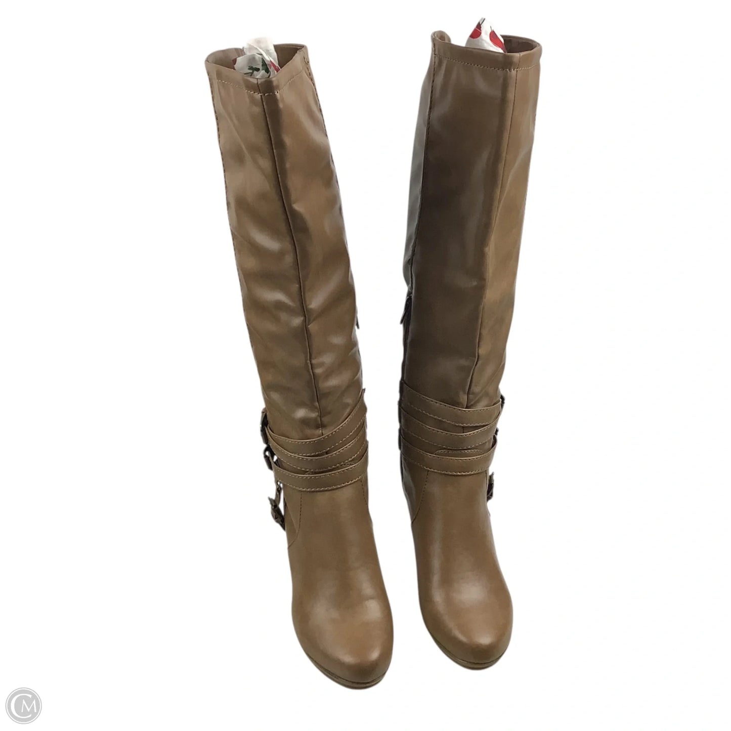 Boots Knee Heels By Rampage In Brown, Size: 9