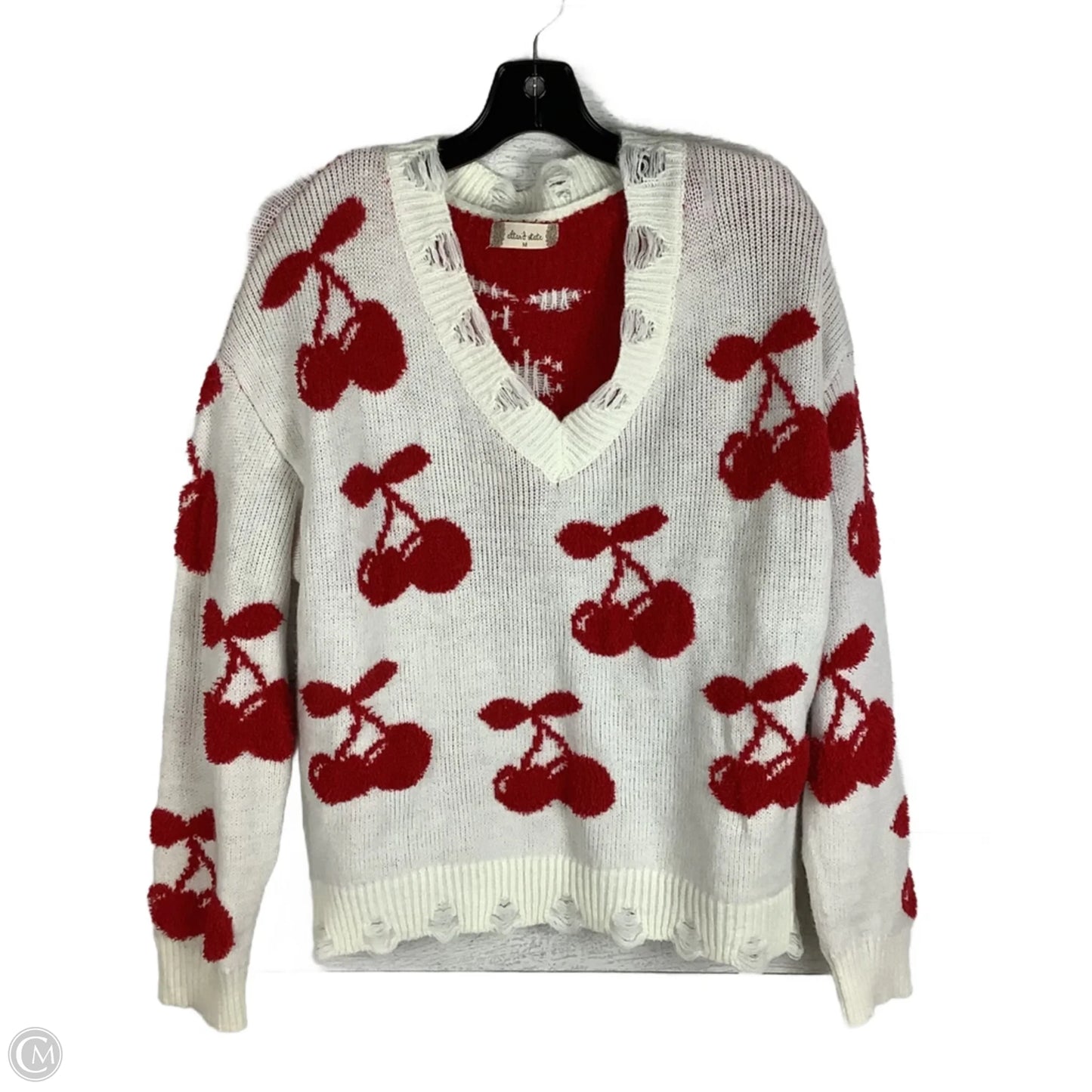 Sweater By Altard State In Red & White, Size: M